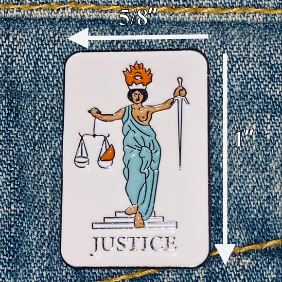 JUSTICE — A Pin Based on a Tarot Card - Picture 2 of 8